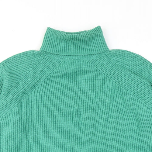 Marks and Spencer Womens Green Roll Neck Acrylic Pullover Jumper Size M