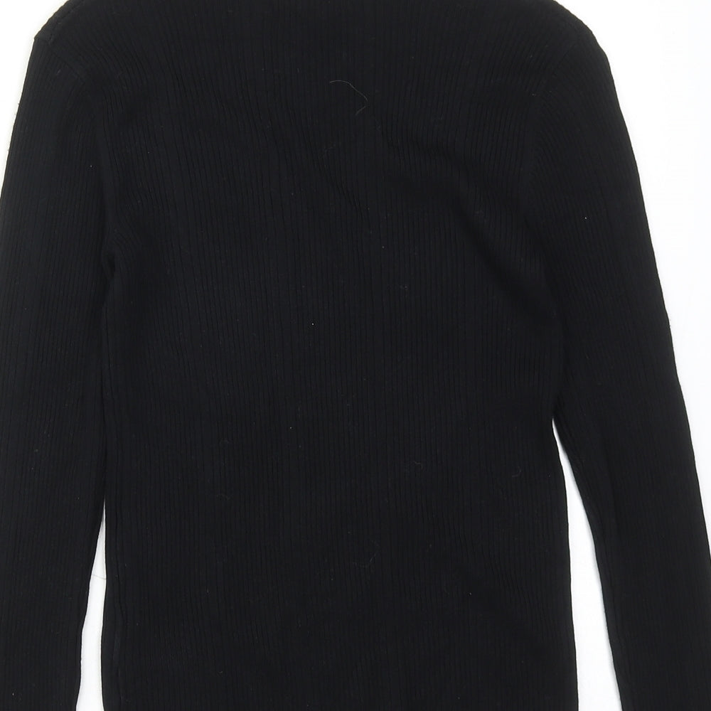 Marks and Spencer Womens Black V-Neck Viscose Pullover Jumper Size 6