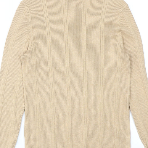 Marks and Spencer Womens Beige Round Neck Acrylic Pullover Jumper Size 12