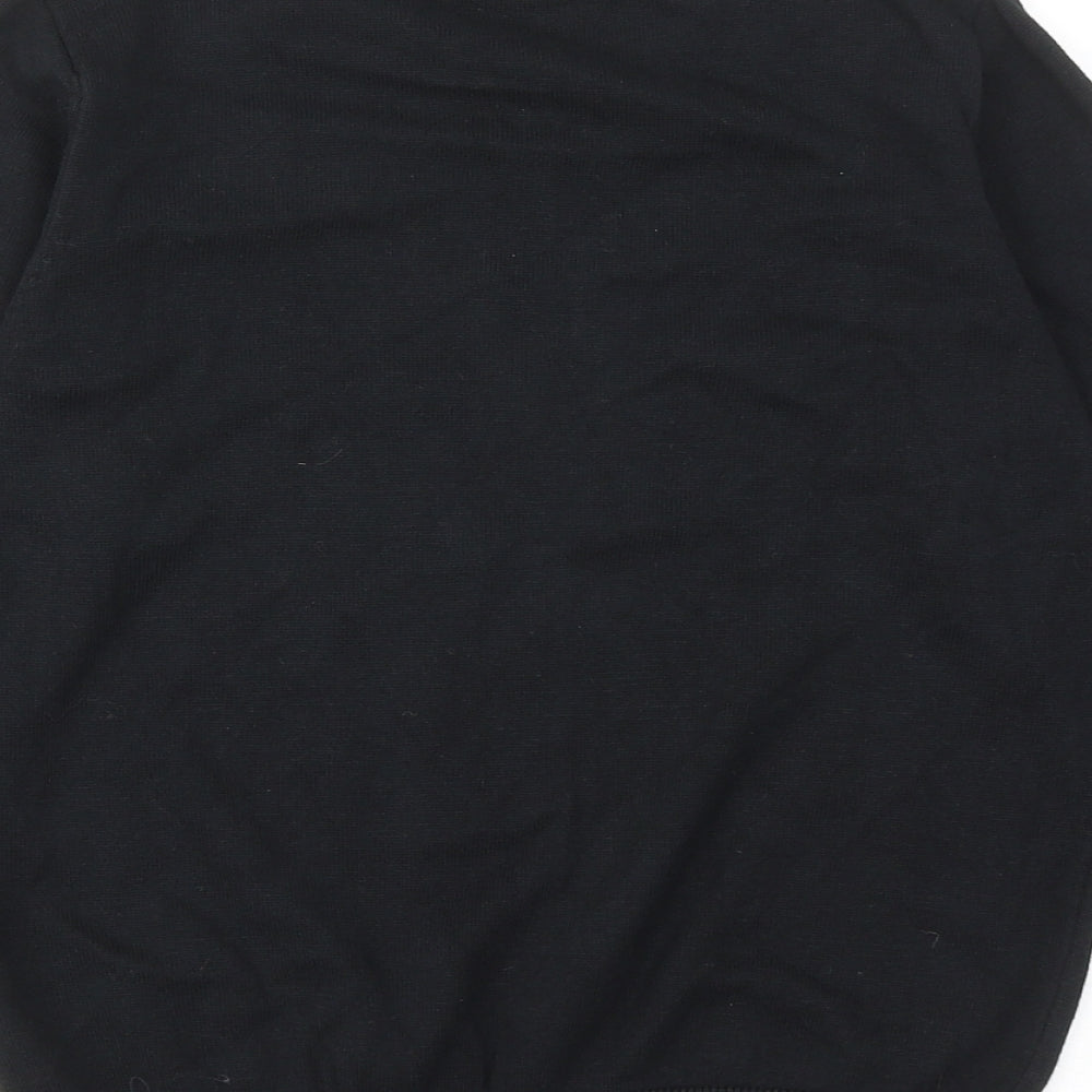 Marks and Spencer Boys Black V-Neck Cotton Pullover Jumper Size 10-11 Years Pullover