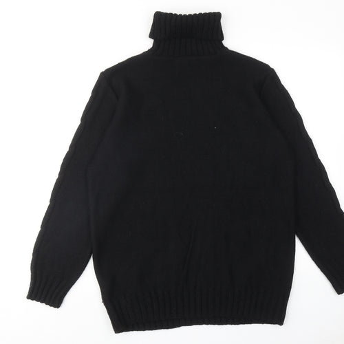 Marks and Spencer Womens Black Roll Neck Acrylic Pullover Jumper Size M