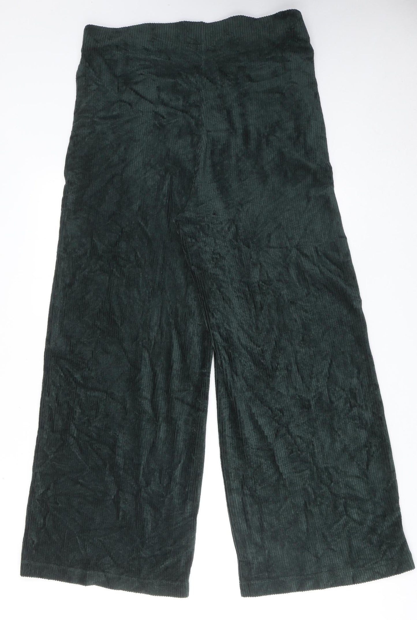 Marks and Spencer Womens Green Cotton Trousers Size 16 Regular
