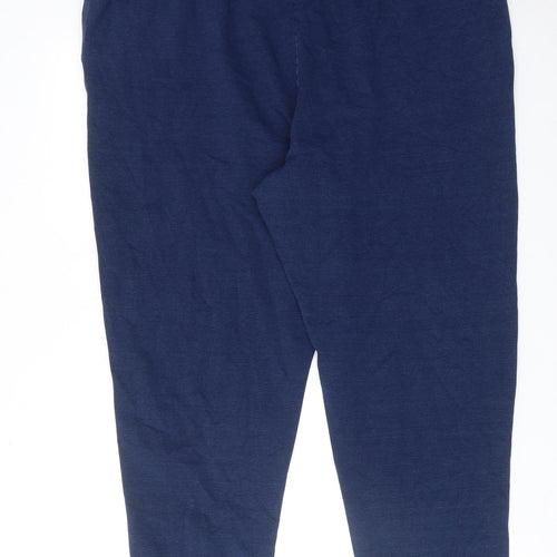 Marks and Spencer Womens Blue Cotton Trousers Size 24 Regular Drawstring