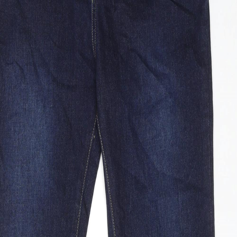 Sosandar Womens Blue Cotton Bootcut Jeans Size 10 Regular Zip