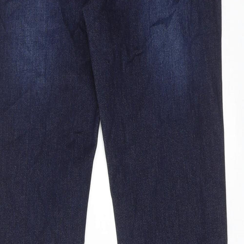 Sosandar Womens Blue Cotton Bootcut Jeans Size 10 Regular Zip