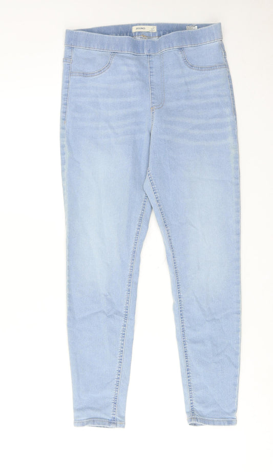 Marks and Spencer Womens Blue Cotton Blend Jegging Jeans Size 12 Regular