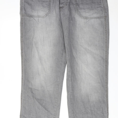 Jacamo Mens Grey Cotton Straight Jeans Size 40 in Regular Button
