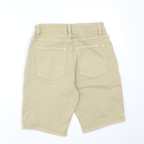 ASOS Mens Beige Cotton Chino Shorts Size 30 in Regular Zip
