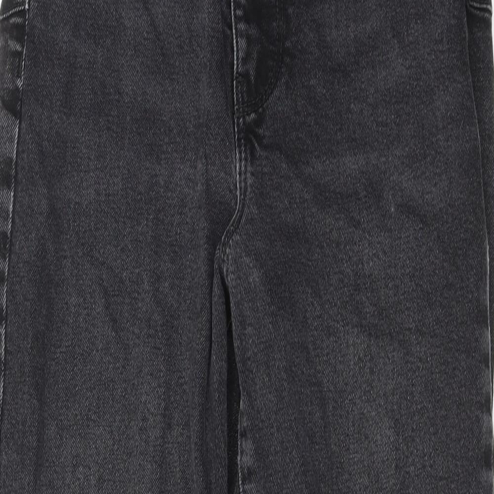 New Look Womens Grey Cotton Mom Jeans Size 10 Regular Zip - Lift & Shape