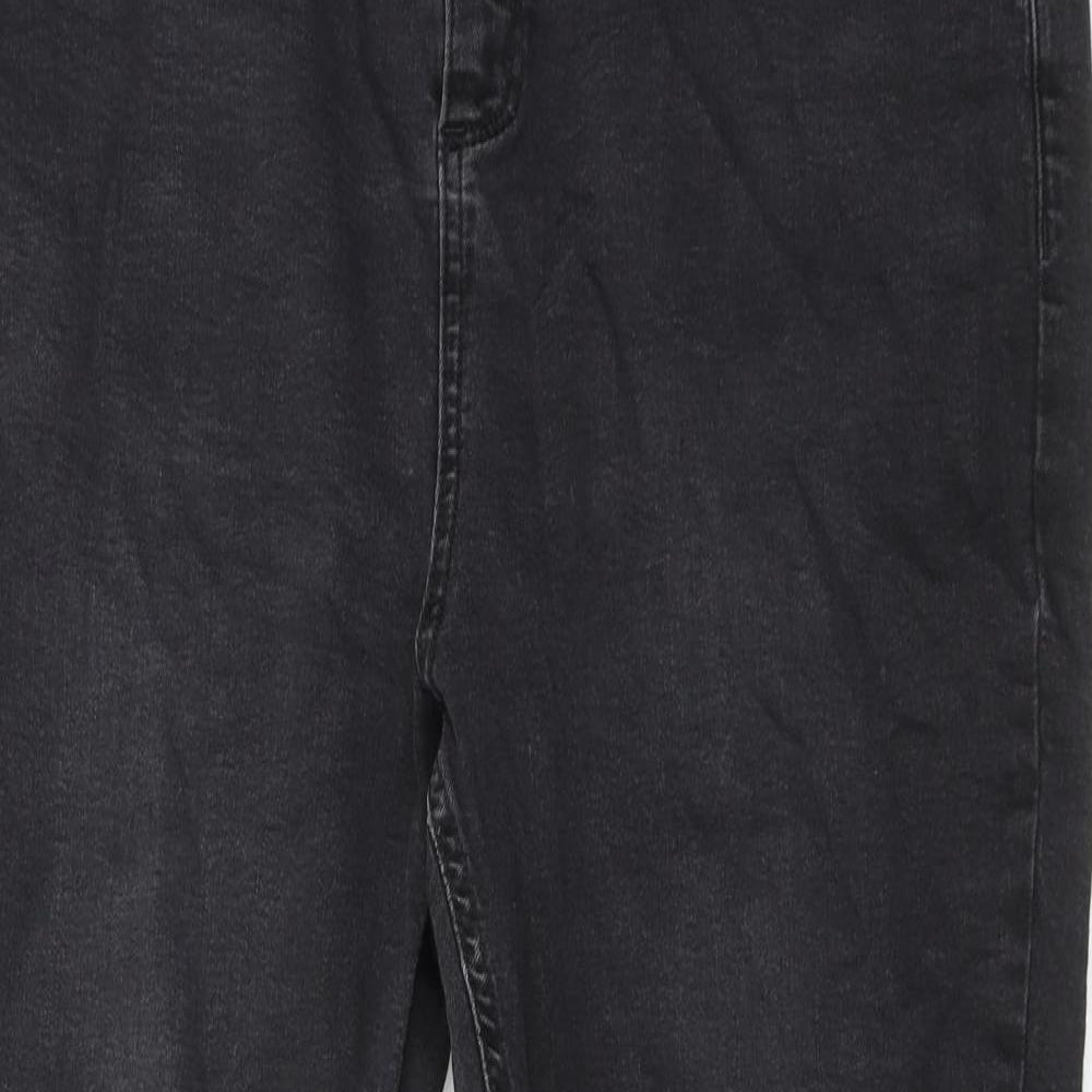 Dorothy Perkins Womens Black Cotton Skinny Jeans Size 18 Regular Zip