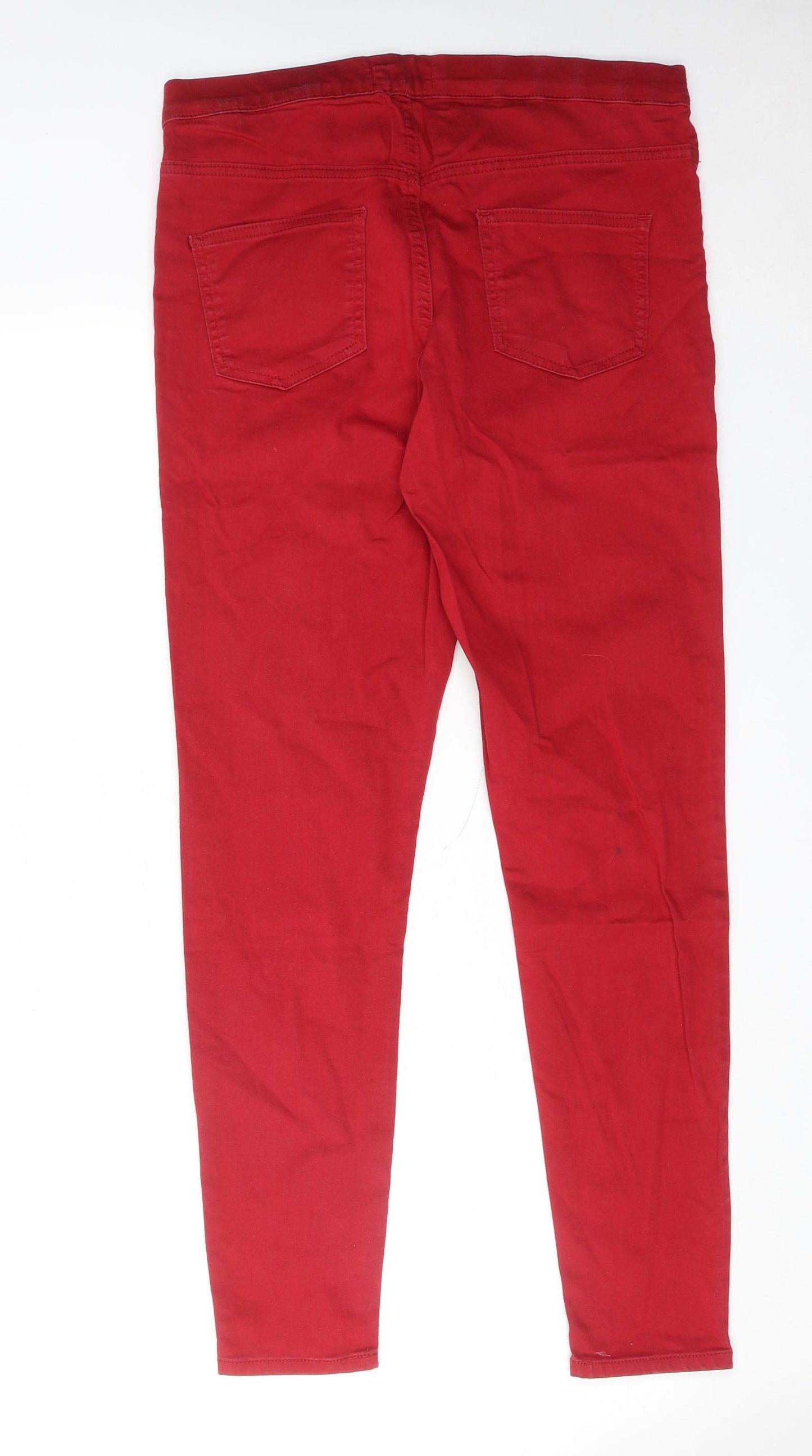 Marks and Spencer Womens Red Cotton Jegging Jeans Size 14 Regular