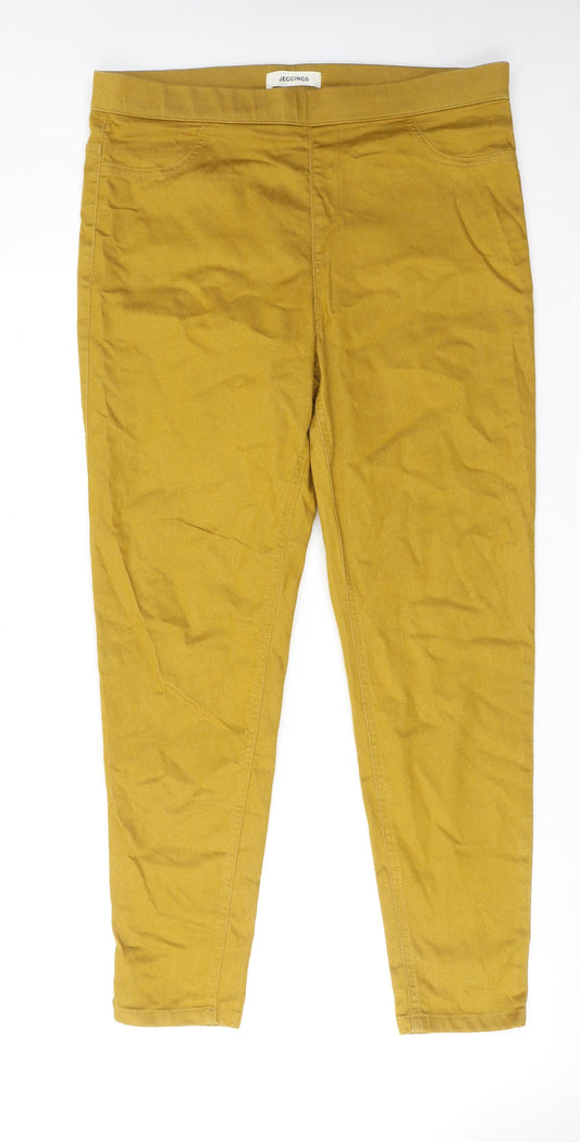 Marks and Spencer Womens Yellow Cotton Jegging Jeans Size 16 Regular