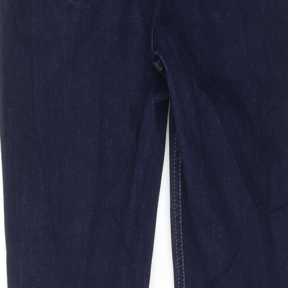 Marks and Spencer Womens Blue Cotton Skinny Jeans Size 12 Regular Zip