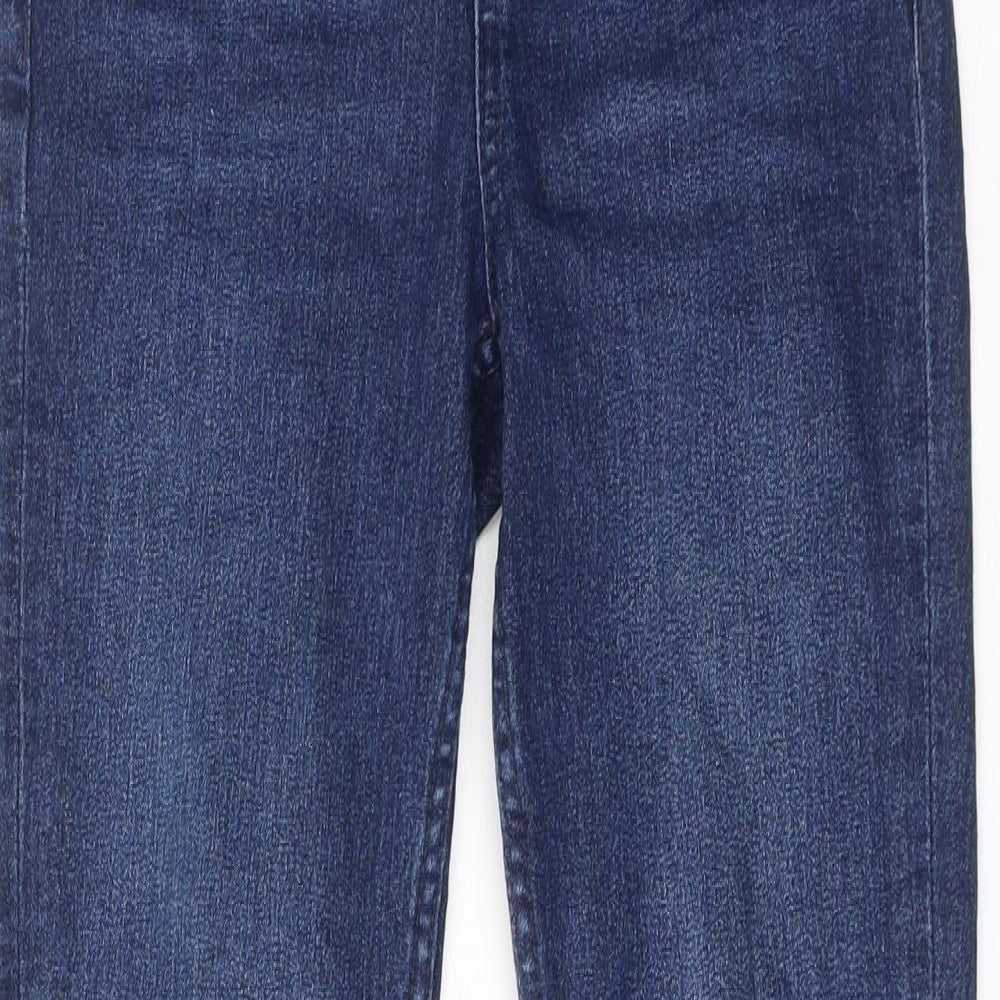 Marks and Spencer Womens Blue Cotton Skinny Jeans Size 6 Regular Zip