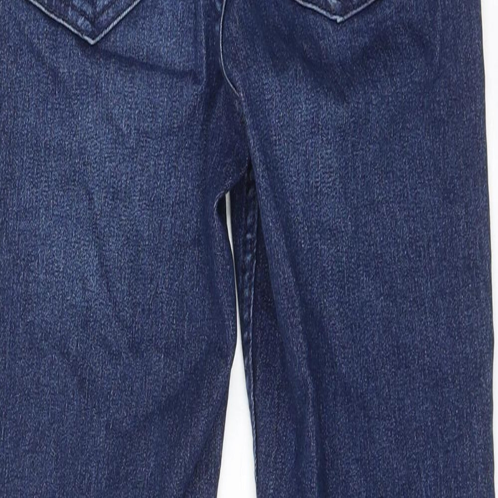 Marks and Spencer Womens Blue Cotton Skinny Jeans Size 6 Regular Zip