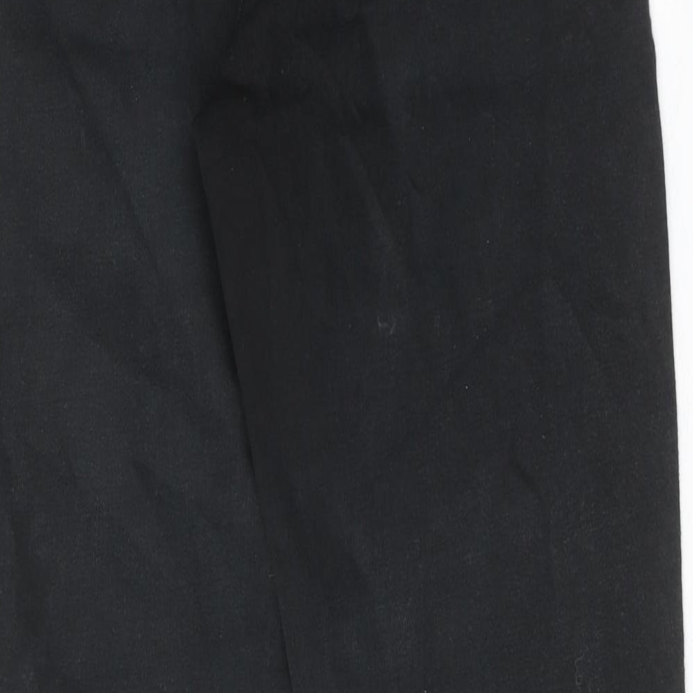 Marks and Spencer Womens Black Cotton Straight Jeans Size 14 Regular Zip