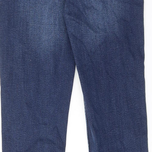Marks and Spencer Womens Blue Cotton Skinny Jeans Size 12 Slim Zip