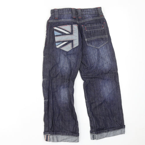 Blue Zoo Boys Blue Cotton Bootcut Jeans Size 6 Years Regular Zip