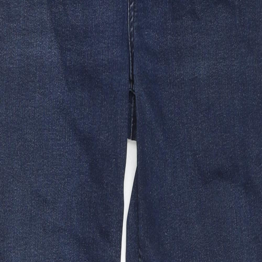 Marks and Spencer Womens Blue Cotton Skinny Jeans Size 12 Regular Zip