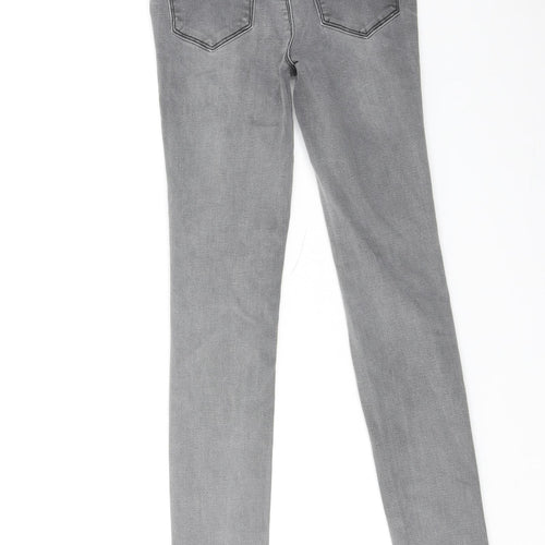 New Look Womens Grey Cotton Skinny Jeans Size 8 Regular Zip