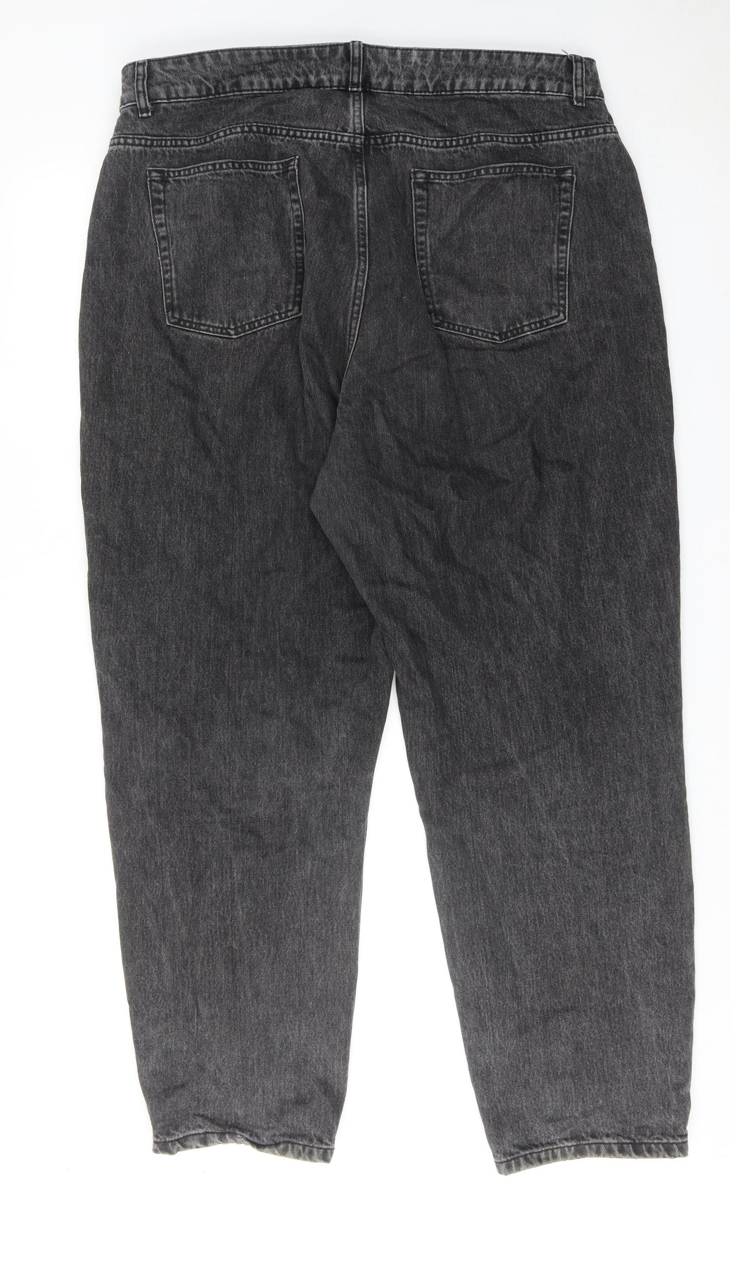 ASOS Mens Black Cotton Tapered Jeans Size 36 in L30 in Regular Zip