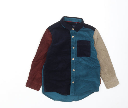 NEXT Boys Multicoloured Cotton Basic Button-Up Size 2-3 Years Collared Button