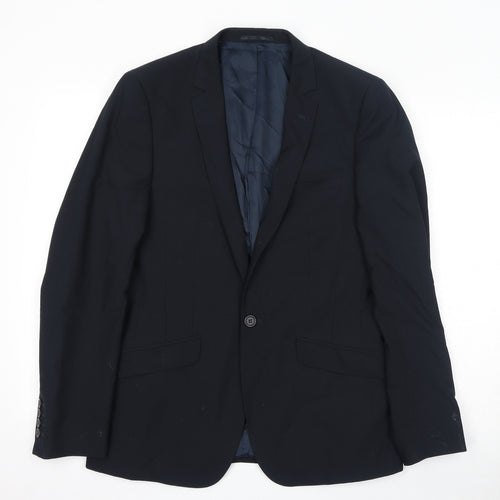 ASOS Mens Black Polyester Jacket Suit Jacket Size 40 Regular