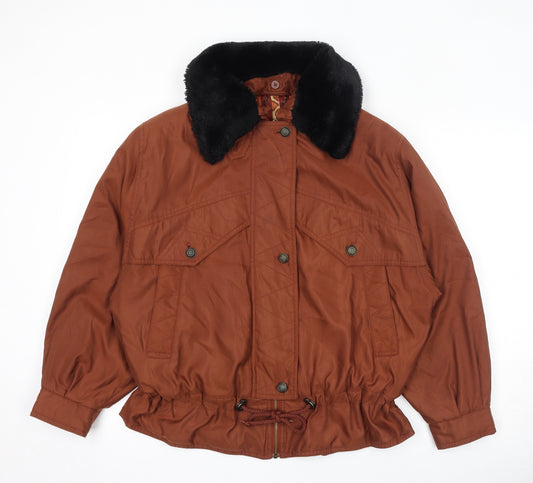 St Michael Womens Brown Jacket Size 10 Zip