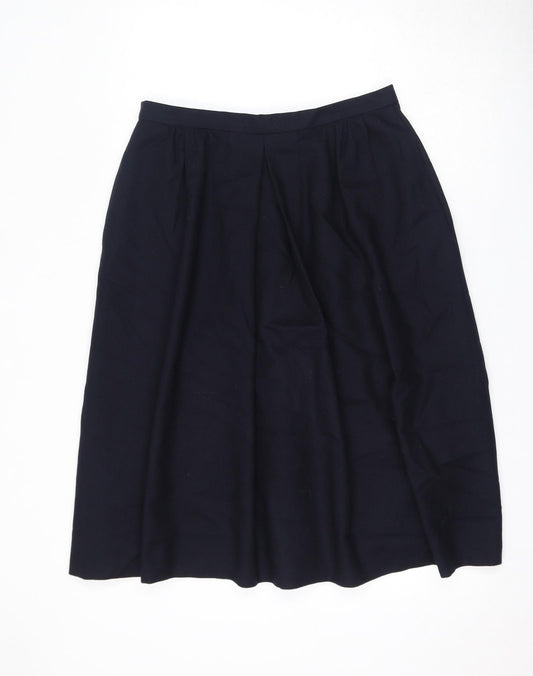 Endora Womens Blue Wool Swing Skirt Size 16 Zip