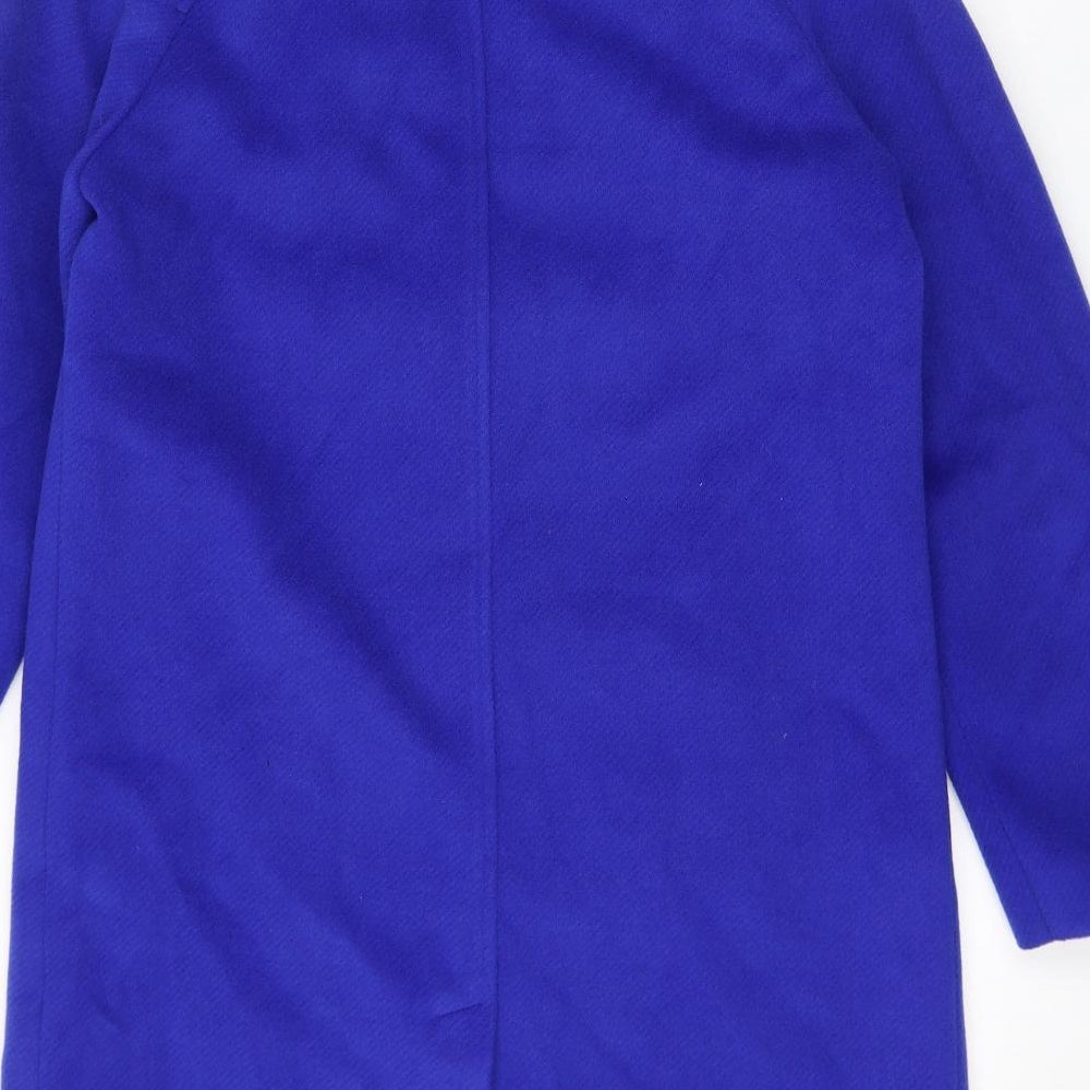 Marks and Spencer Womens Blue Overcoat Coat Size 10 Button