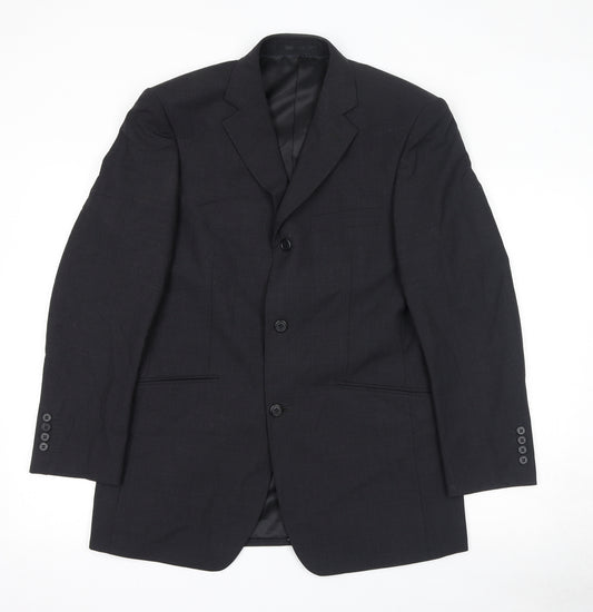 Charlton Gray Mens Black Polyester Jacket Suit Jacket Size 38 Regular