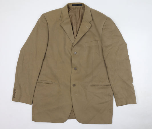 Marks and Spencer Mens Beige Cotton Jacket Suit Jacket Size 42 Regular