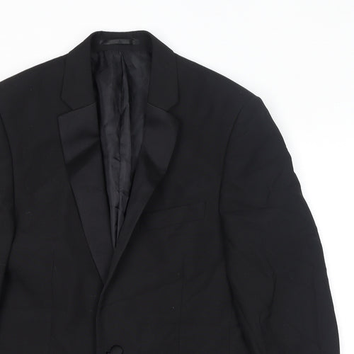 Occasions Mens Black Polyester Tuxedo Suit Jacket Size 38 Regular