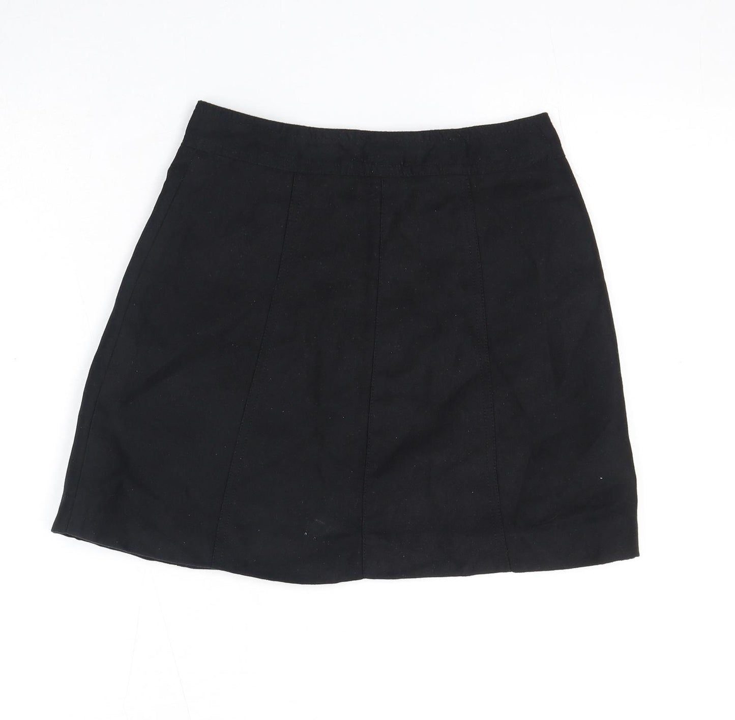 Divided by H&M Womens Black Polyester A-Line Skirt Size 4 Snap