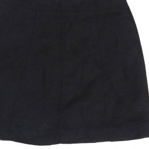 Divided by H&M Womens Black Polyester A-Line Skirt Size 4 Snap