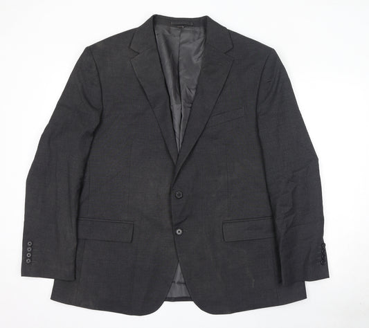 Marks and Spencer Mens Grey Polyester Jacket Suit Jacket Size 48 Regular