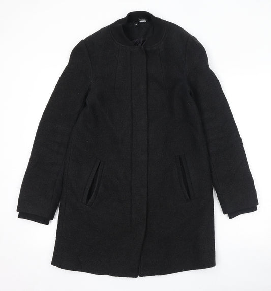 Divided by H&M Womens Black Overcoat Coat Size 8 Zip
