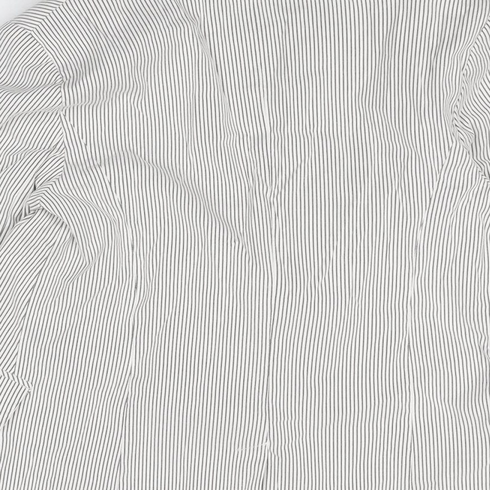Dorothy Perkins Womens Ivory Striped Jacket Blazer Size 14 Button