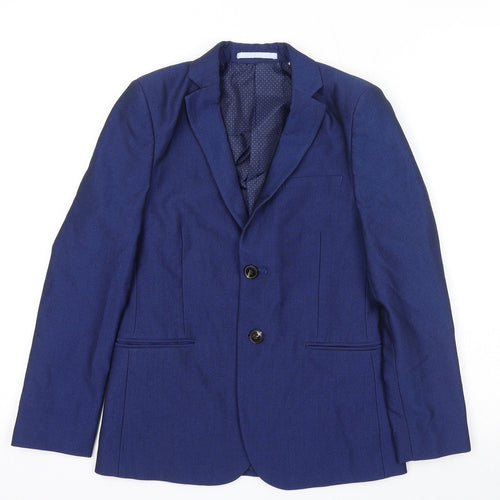Marks and Spencer Boys Blue Jacket Blazer Size 9-10 Years Button