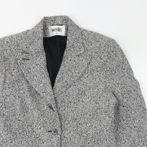 Wallis Womens Grey Jacket Blazer Size 10 Button