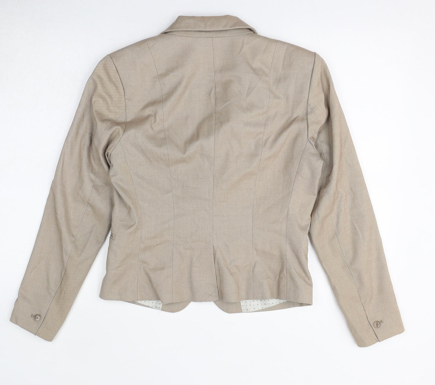 H&M Womens Beige Jacket Blazer Size 10 Button