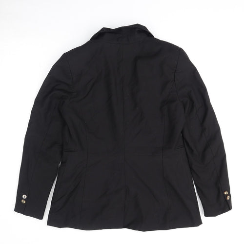 H&M Womens Black Jacket Blazer Size 12 Button