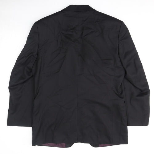 Pierre Cardin Mens Black Wool Tuxedo Suit Jacket Size 44 Regular