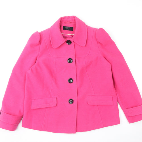 BHS Womens Pink Jacket Size 16 Button