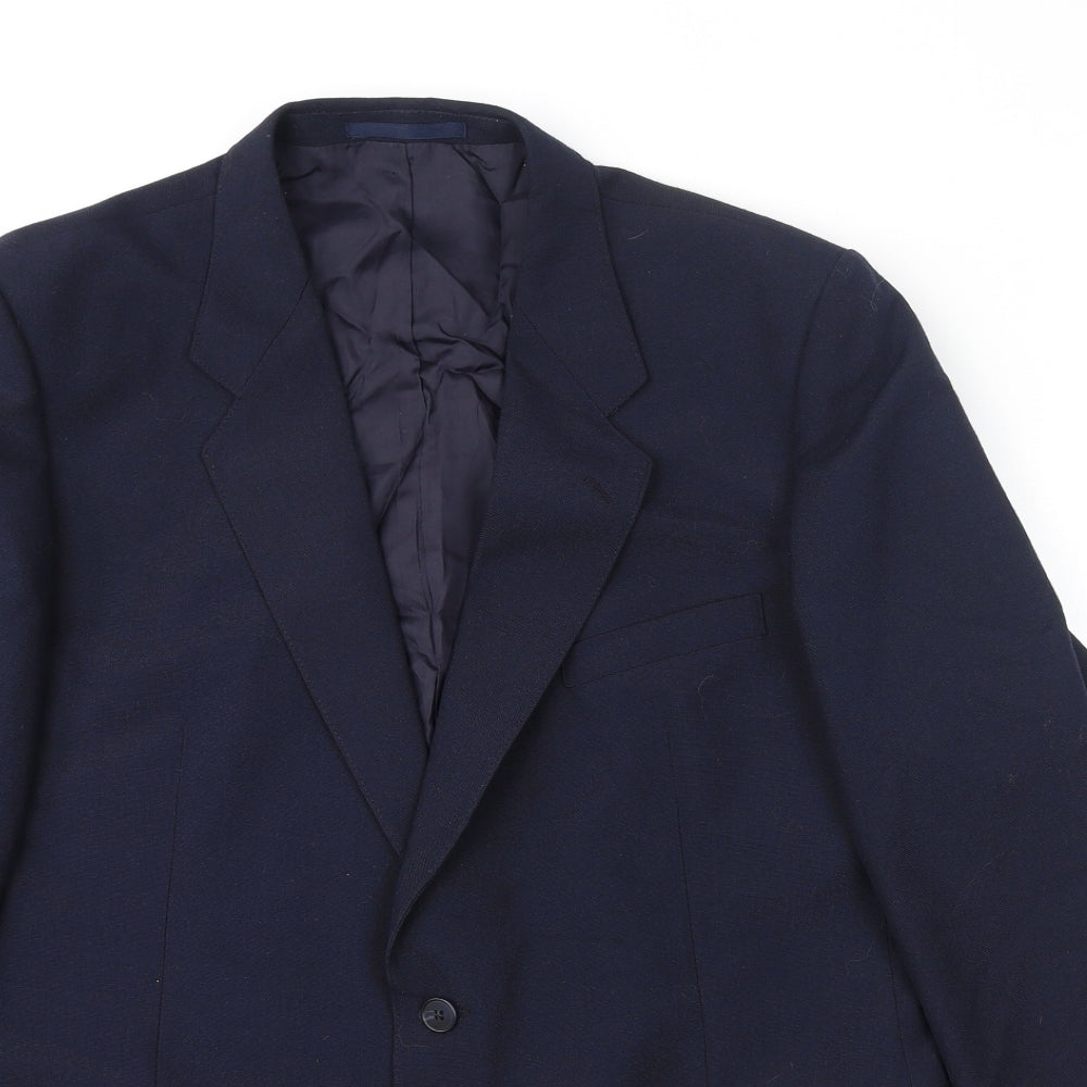 St Michael Mens Blue Polyester Jacket Suit Jacket Size 44 Regular