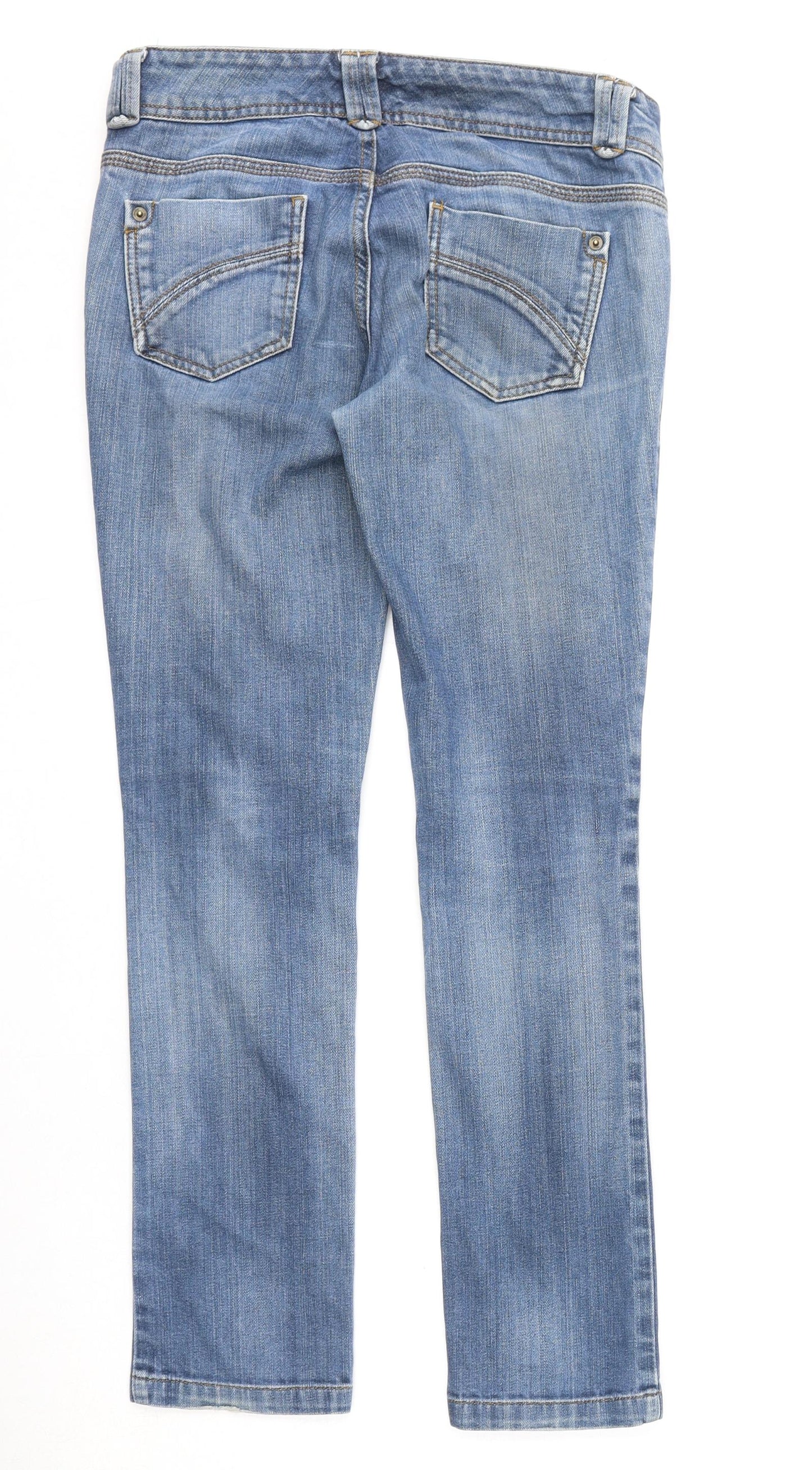 Miss Selfridge Womens Blue Cotton Skinny Jeans Size 10 L29 in Regular Zip