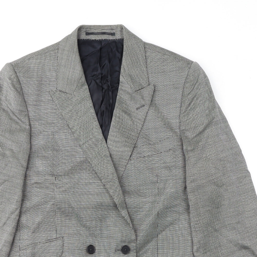 Jaeger Mens Grey Wool Jacket Suit Jacket Size 38 Regular