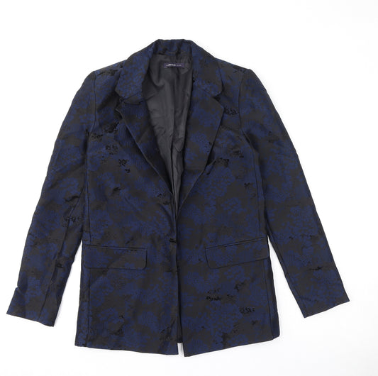 Marks and Spencer Womens Blue Geometric Jacket Blazer Size 6 - Limited Edition