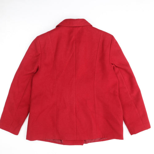 Bonmarché Womens Red Pea Coat Coat Size 16 Button