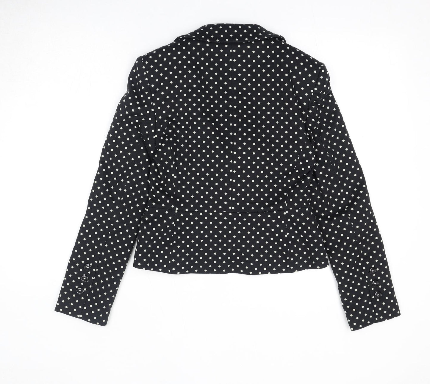 Marks and Spencer Womens Black Polka Dot Jacket Blazer Size 8 Button